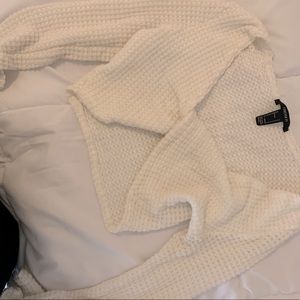 White sweater crop top